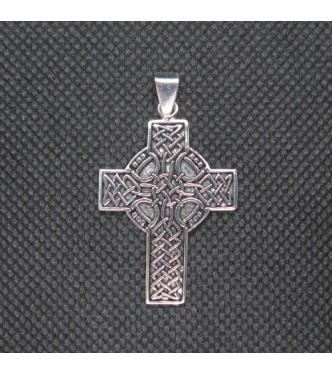 PE001410 Handmade Genuine Sterling Silver Pendant Celtic Cross Solid Hallmarked 925